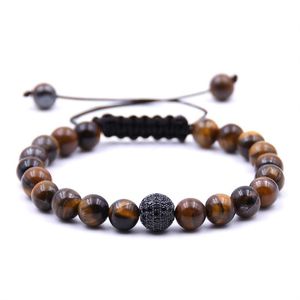 Brin Perlé Brins KANGKANG 8mm 5 Couleur Pierres Bracelet Pour Femmes Hommes À La Main Pave CZ Balle Tissage Bracelets Classique Bijoux 2023