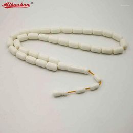 Strand kralen strengen man's tasbih hoge imitatie ivoor hars gebed kralen Geschenk voor vader goede kwaliteit misbaha witte armbandenbede lars22