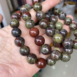 Brin brins de perles Bracelet en pierre de sang de Dragon naturel corde élastique bricolage fait à la main cadeau spécial pour hommes et femmes Inte22