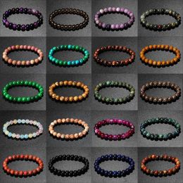 STRAND kralen strengen natuursteen kralen armbanden mannen 6 mm 8 mm kristalkwarts Agates Reiki Healing Bracelet energietherapie sieraden pulsera