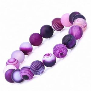 Brin Perlé Brins Perles De Pierre Naturelle Violet Onyx Bracelets Pour Femmes Chakra Guérison Équilibre Reiki Prière Yoga Bracelet Bijoux Couple