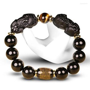 Strand Perlé Brins Obsidienne Pixiu Richesse Bracelet Vintage Bonne Chance Personnalisé Bijoux Cadeau Pour Hommes Femmes PR Vente