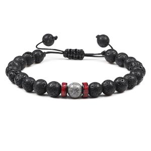 Strand kralen strengen reiki mannen vrouwen armband natuurlijke lava steen houten gevlochten armbanden tibetaans decor meditatie chakra armbanden yoga jood