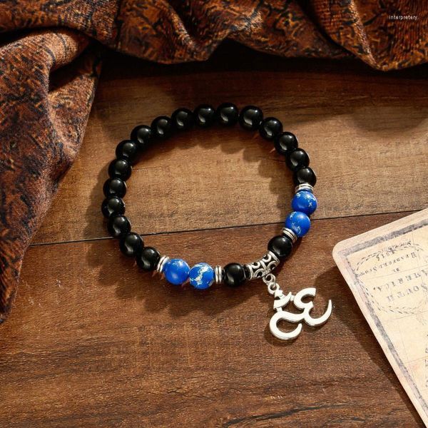 Strand Beaded Strands Trendy Handmade Tibetan Om Pendant Charm Bracelet Hombres Classic Imperial Stone para mujeres Inte22