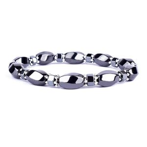 Strand kralen strengen gewichtsverlies geen magnetische helende armband voor mannen vrouwen geometrische zwarte hematiet stenen kralen stretch health sieraden