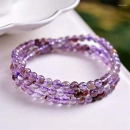 Strand Beautiful Purple Hair Crystal Beads Pulseras para mujeres Charms Joyería de moda Piedras curativas hechas a mano