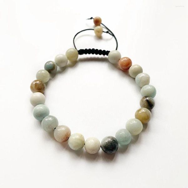 Strand Bhuann 8mm Amazonite Stone Beads Bracelet Natural Reiki Healing Spiritual Jewelry 1pc