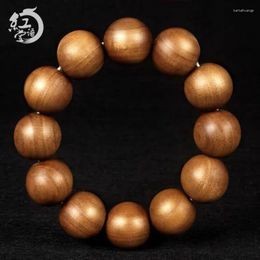 Bracelet de perles en bois de santal submergé, chair noire, pour femme et homme, en ébène, 20mm