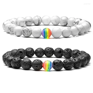 STRAND BLACK WIT METSENDE BRACELPE VOOR KAK GALLATE VERSLAAG STONE REGENBOOG HANDMADE SIELLY CADEAU