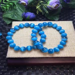 Bracelets de perles de protéines bleues Strand et pour les cadeaux de Noël de bijoux de pierres précieuses de filles de femmes