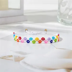 Strand Bluestar Korean Rainbow Flower Match Bracelets for Women Charm Miyuki Bel Bracelet Wedding Party Exquis Bijoux imperméable