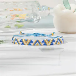 Strand BLUESTAR Vintage Etnische Ruit Plaid Stof Armband Mannen Bohemen Geweven Vriendschap Miyuki Kralen Voor Vrouwen Sieraden