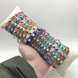 Pulseras de Mujer Strand BLUESTAR, pulsera de cuentas MIYUKI, Pulseras con remaches de Color dorado, Pulseras de Mujer a la Moda tejidas a mano 2024