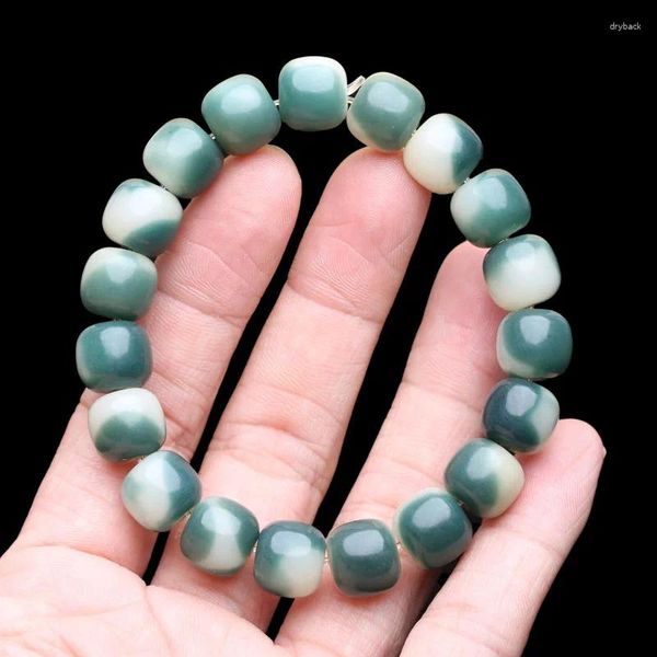 Bracelet Strand Bodhi Style de fleur flottante Men de la racine de jade blanche et de femmes