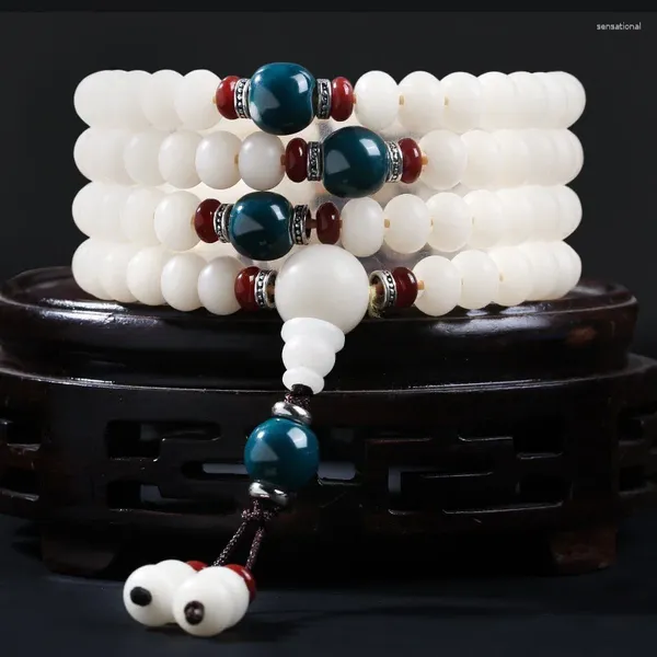 Strand Bodhi racine 108 perles graine originale collier de Lotus tenu à la main pour les femmes baril Bracelet pour hommes