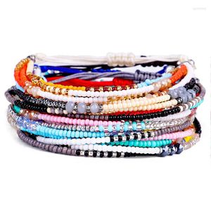 Strand Bohemia Style Thin Beads Bracelet Multi-layer Colors Amitié Boho BraceletsBangles Charme Couple Plage Bijoux