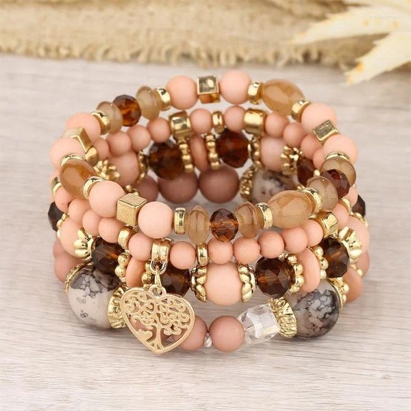 Strand Bohemian White Crystal Beads Girl Bracelet Tree of National Life Charm Pack Jewellry Regalo