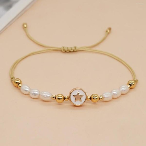 Strand Boho Amitié Bracelets Plaqué Or Perlé Miyuki Étoile Charme Bracelet Cadeau Fait À La Main Pour Les Femmes Adolescente Perle Bijoux D'été