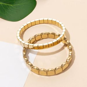 Strand Boho Gold Silver Color Metal RU Esmalte Pulseras Beads Bohemian Stackable Stretch Bracelet Pulsera