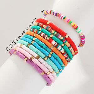 Bracelet de perles en argile polymère coloré Style Boho pour femmes hommes tricot à la main bijoux bohème accessoires de poignet cadeau