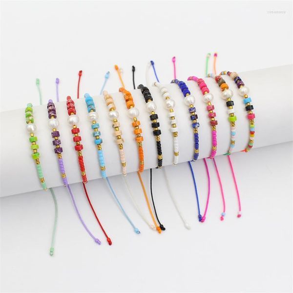 Brin Boho Mince Petite Imitation Perle MIYUKI Perles Bracelet Vintage D'été Bijoux Pulseras À La Main Corde De Luxe Braclet En Gros