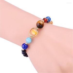 STRAND BRACELETS MEN UNIVERSE GALAXY Acht Planets Solar System Guardian Stars Stones kralen verstelbare maat Elastische armbanden voor vrouwen