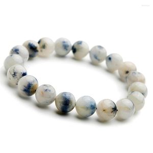 Strand Brazilië echte natuurlijke dumortieriet kwarts armband 11 mm stretch kristal blauwe rutiel ronde kraal