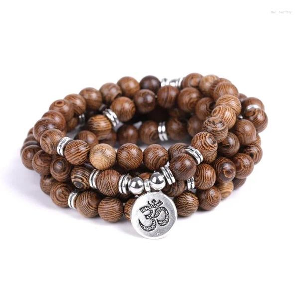 Strand Buddhiste 108 Perles Bracelet Méditation Rosaire en bois Unique Prière Unique Femmes Perges hommes Braclies chanceux Bracali