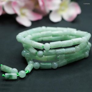 Strand Birma Jade Beads Pulsera de piedra natural Hombres Mujeres Mujeres de grado A Myanmar Jadeite con certificado Multilapa Jades Bracelets