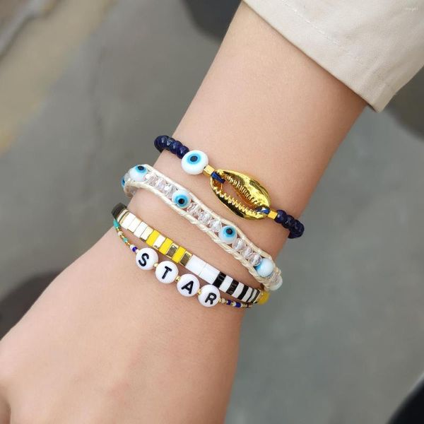 Strand C.QUAN CHI Bracelet Lettre Étoile Boho Miyuki Perlé Bijoux Femme