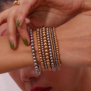 Strand Carlidana Vintage roestvrijstalen kralen Bracelet 3 mm/4 mm/5 mm/6 mm Bead mode Minimalistisch paar sieraden voor mannen/vrouwen