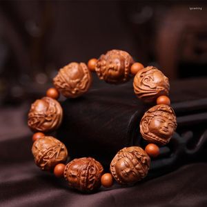 Strand gesneden mahonie godin avatar armband natuurlijke volksstijl vrede guadang kraal sieraden