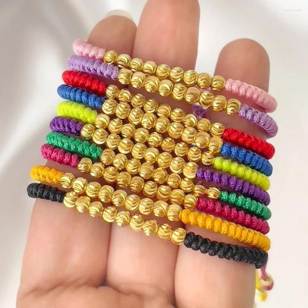 Strand CCGood Pulsera trenzada Pulseras de cuerda roja afortunada para mujeres joyas boho hechas a mano chapadas de oro de 18 k pulseras femme