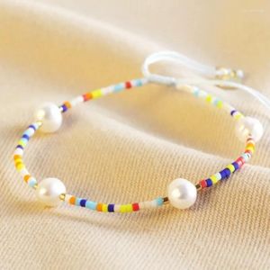 Strand CCGOOD Naturel Perle D'eau Douce Bracelets D'été Simple Petite Chaîne Délicate Perles Multicolores Pulseras Bijoux De Mode Pour Les Femmes