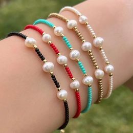 Strand CCGOOD Bracelets de perles naturelles plaqué or 18 carats Bracelet de perles de verre Miyuki pour femmes été Boho bijoux empilables Pulseras