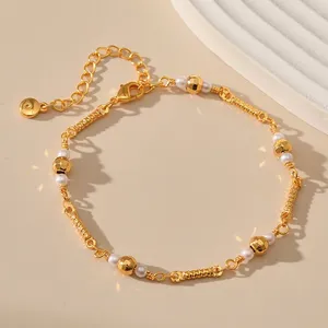 Strand Ccgood Perrils de perlas naturales para mujeres chapadas en oro 18 k Braceletas de alta calidad Joya de moda delicada Pulseras Mujer Girl Gift