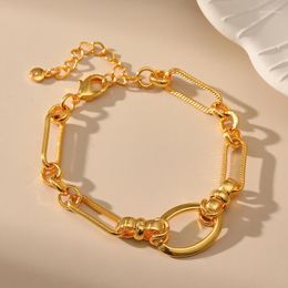 Strand Ccgood Paper Clip Design Bracelet for Women Bracelets épais bracelets dorés 18 K bijoux minimalistes de haute qualité Pulseras Mujer Girl