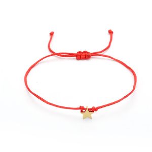 STRAND CHARM STAR Pendant rood touw String armband mode gelukkige handgemaakte roestvrijstalen bangle voor vrouwen mannen verjaardag sieraden cadeau kralen