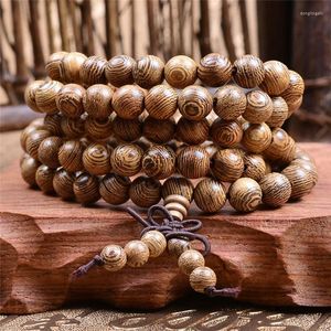 Strand Chic 108 Bois Perlé Bouddhiste Bouddha Prière Perle Mala Bracelet Bracelet Collier Yin Yang Chapelet Pour Couple Hommes Et Femmes