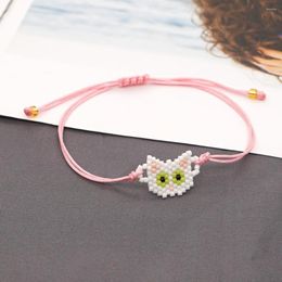 Strand Child Hand Strap Miyuki Rice Beads Hecho a mano con cuentas Cute Kitty Children's Small Bracelet Female Offers With