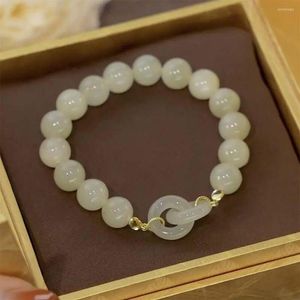 Bracelets porte-bonheur en Jade Hetian, Imitation chinoise, cercle entrelacé, pour femmes et filles, bijoux à la mode