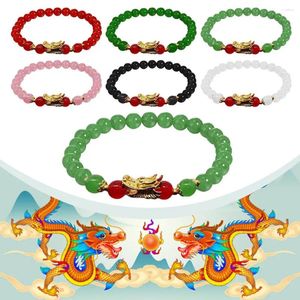 Bracelet de perles de Style chinois 2024, année du Dragon, pour femmes et hommes, corde rouge porte-bonheur tissée à la main, cadeau de noël Z8S4