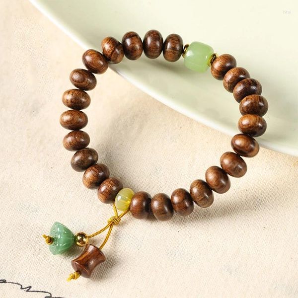 Strand Style chinois rétro vent fleur poire bois santal boulier perle Bracelet en bois minimaliste ethnique