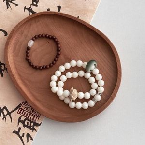 Strand Chinese stijl witte jade bodhi dubbel gelaagde hand string boeddha kralen eenvoudig ontwerp sense gepersonaliseerd ornament