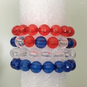 STRAND Kerstarmband Groothandel 4 kleuren 9-10 mm Tsjechisch facet Rondelle Acryl Shinny Bead 16-20 cm voor keuze