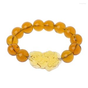 Strand Citrine Gem Stone Bracelet Richesse Pi Xiu Lucky Feng Shui Perles Bracelets