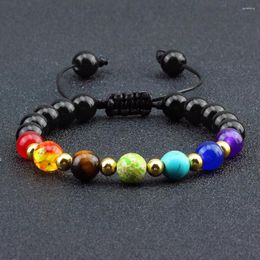 Strand Classic 7 Chakra Bracelets Pierre Naturelle Oeil De Tigre Yoga Balance Perles Bouddha Prière Pour Hommes Femmes Méditation Bijoux