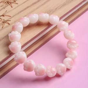 Bijoux de f￪te en forme de griffe de brin Bracelet extensible rose Bracelet Natural Stone Woads Breads Corde Crystal Bangle