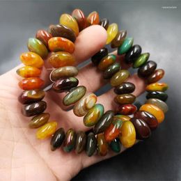 Bracelet à boucle de paix en agate colorée à brins