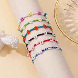 Strand colorido pulsera de flores de perlas de arroz hecha a mano para mujeres lindas pulseras boho boho joyería de playa regalo bijoux
